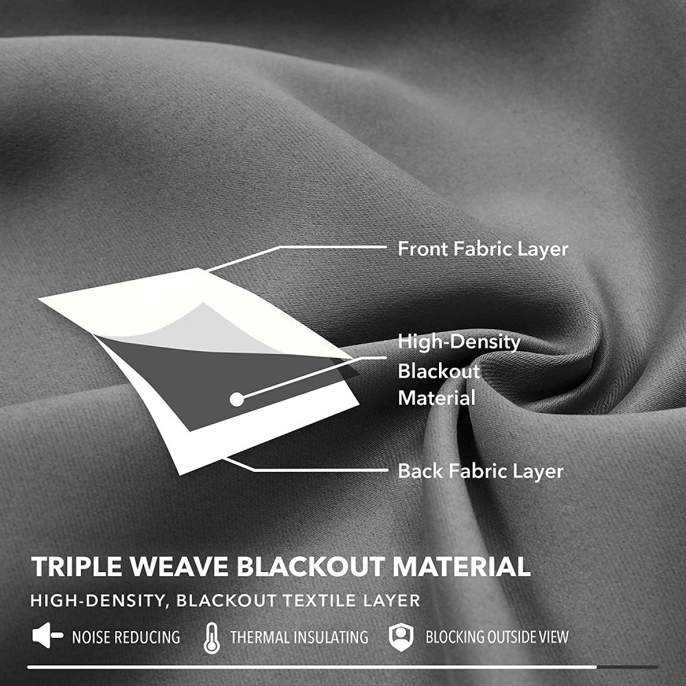 Thermal Insulated Blackout Curtains | Grommet/Eyelet Winter Energy Saving Drapes | 2 Deconovo Panels - Deconovo US