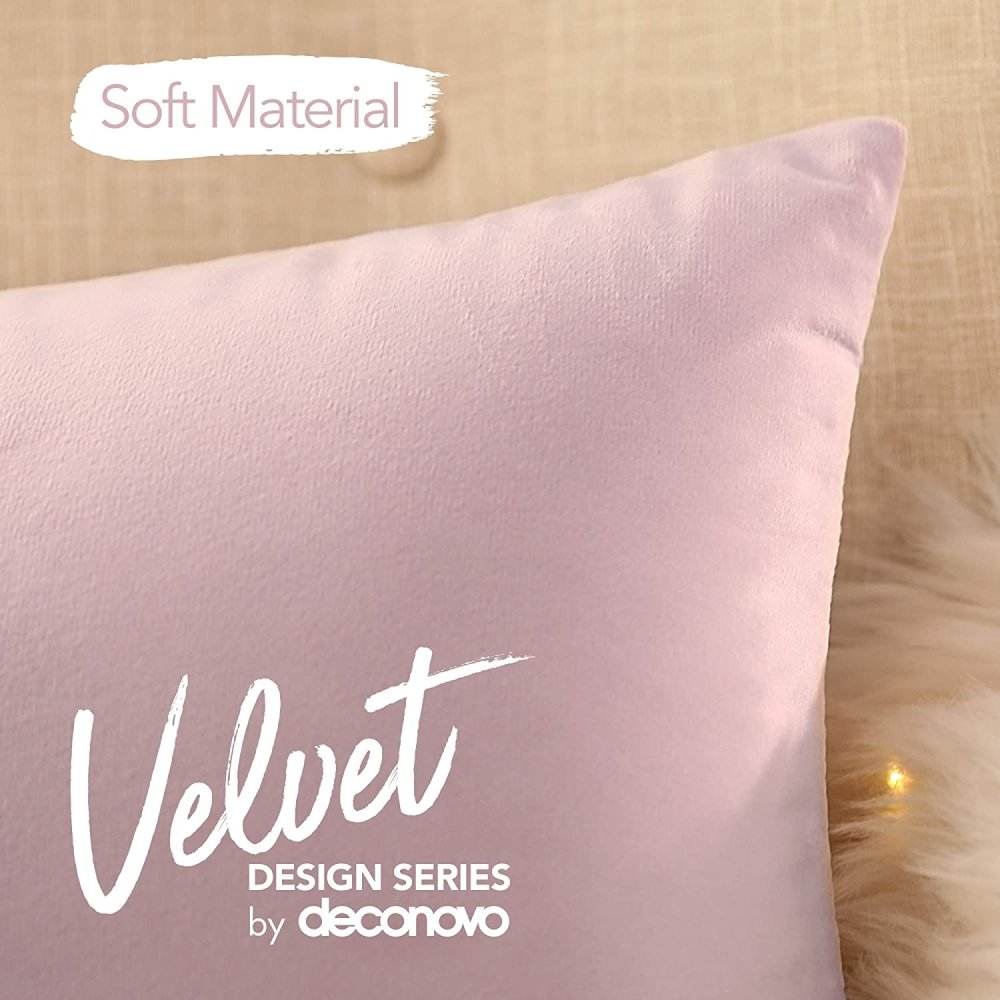 Velvet Pillow Covers with Invisible Zipper-Set of 2 - Deconovo US