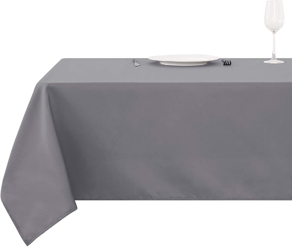 Waterproof Tablecloth - Linen Faux-Fabric | Square / Rectangle for Dining & Kitchen Table | Deconovo - Deconovo US