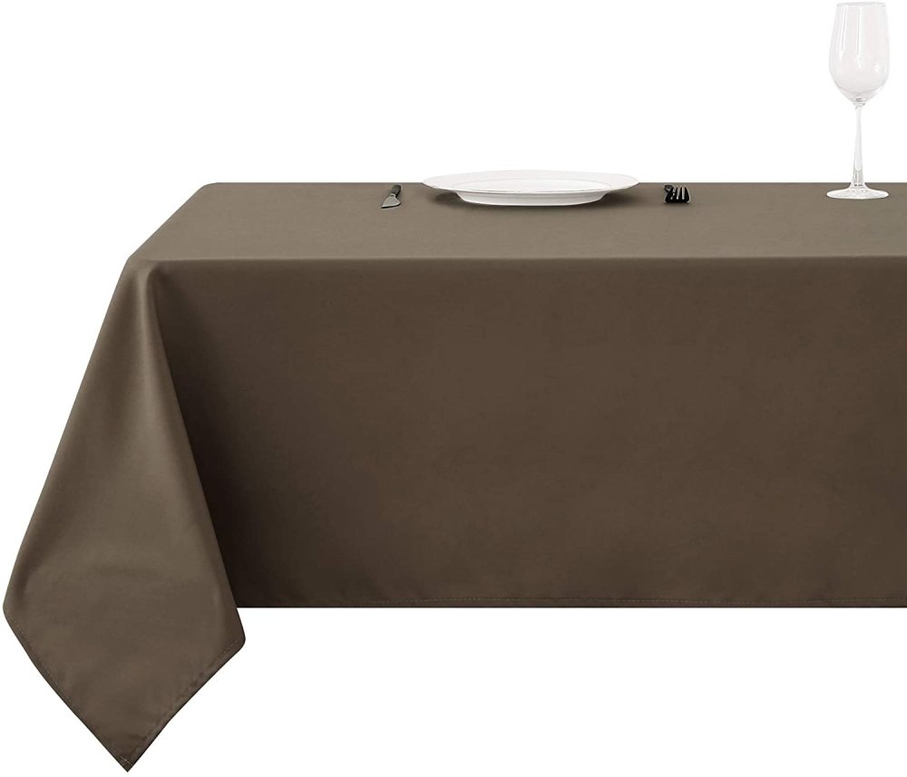 Waterproof Tablecloth - Linen Faux-Fabric | Square / Rectangle for Dining & Kitchen Table | Deconovo - Deconovo US